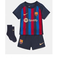 Fotbalové Dres Barcelona Sergio Busquets #5 Dětské Domácí 2022-23 Krátký Rukáv (+ trenýrky)
